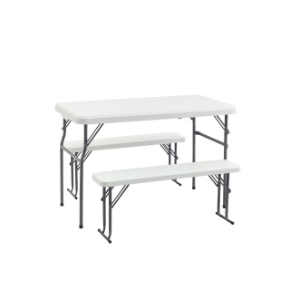 Комплект стола и двух скамеек YX-B113 white, белый